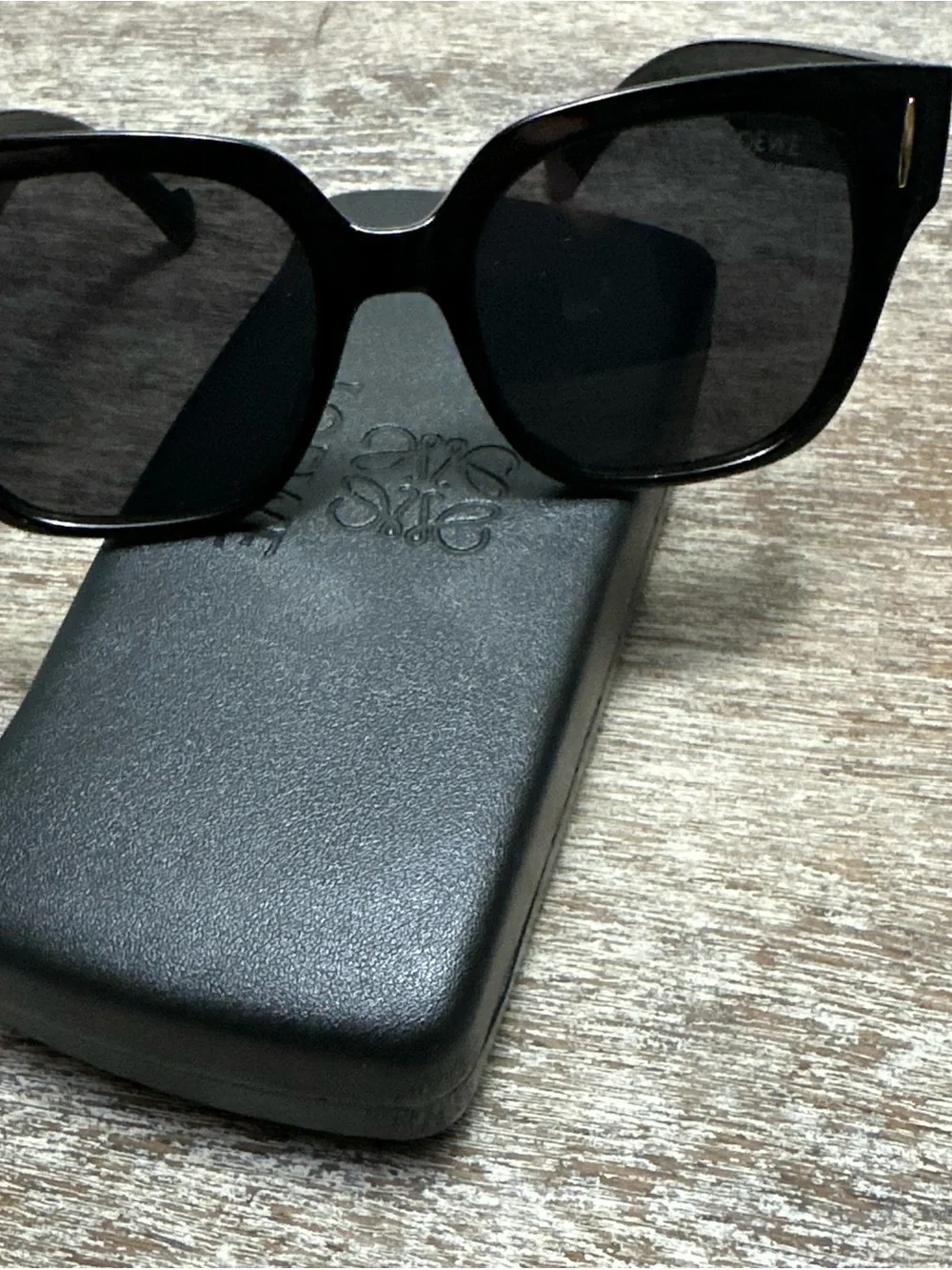 Black Square Women's Sunglasses with Gold Accent